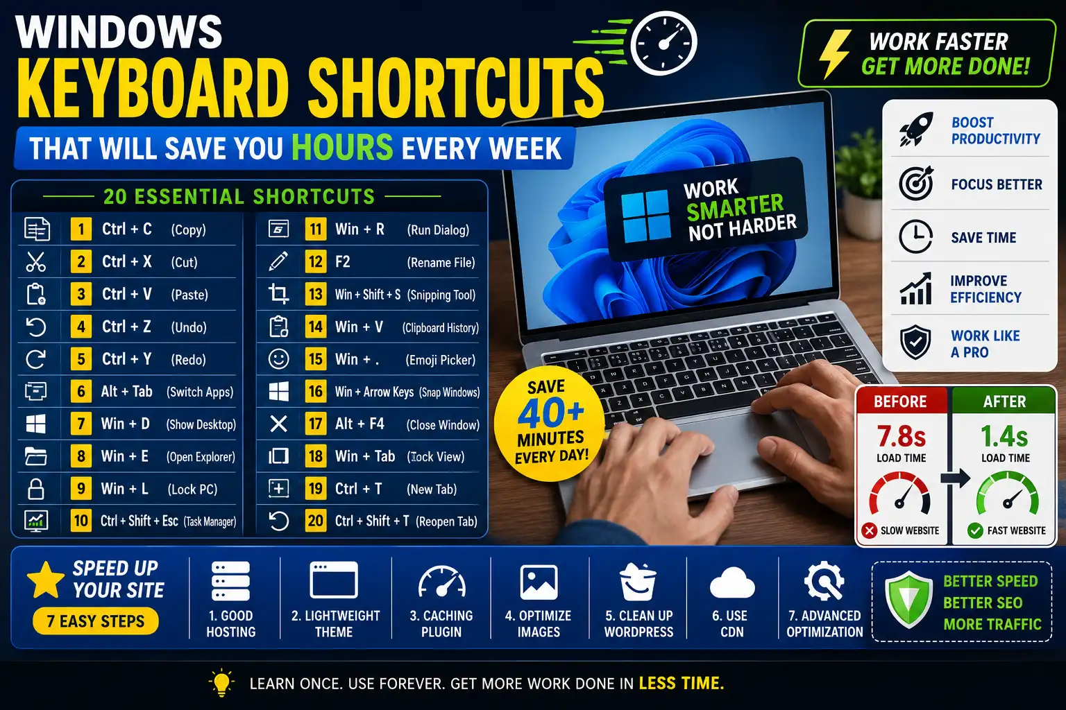 20 Windows Keyboard Shortcuts