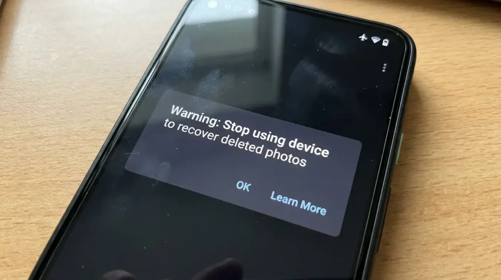 How to Recover Deleted Photos on Android Without Root (2026 Guide) 8 Android phone in airplane mode to prevent overwriting deleted photo