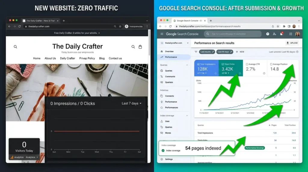 How to Submit Website to Google Search Console (Step-by-Step 2026) 9 Google Search Console showing indexed pages