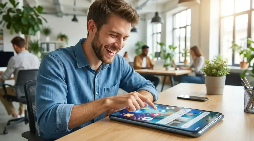 Best Ways to Speed up slow Android phone 2026 (Without Factory Reset) 11 Happy user with fast and smooth Android phone after optimization