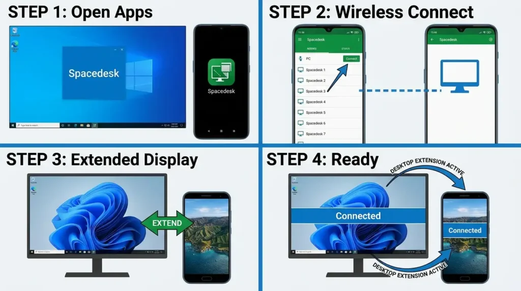 How to Use Android as Second Monitor for PC/Laptop (Free Methods That Actually Work) 8 Spacedesk setup for using Android as second monitor
