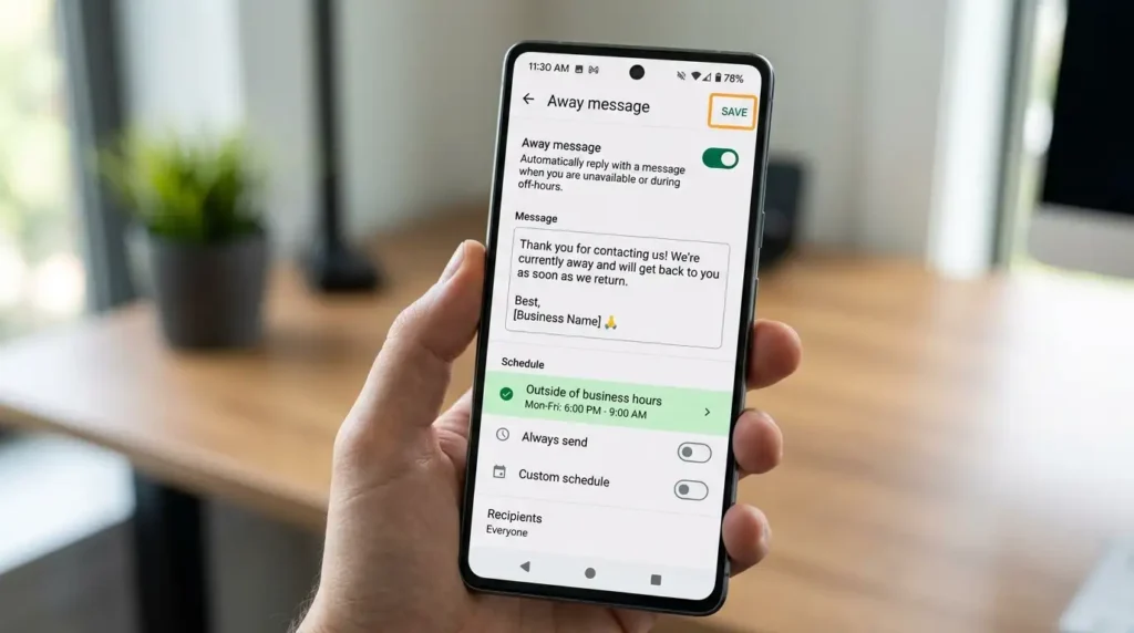 How to Set Up Auto-Reply in WhatsApp on Android (2026 Guide) 8 whatsapp-business-away-message-setup
